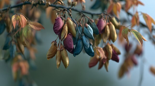 Rattlebox Crotalaria Retusa Seed Pods: Outdoor Soft Colours Photography