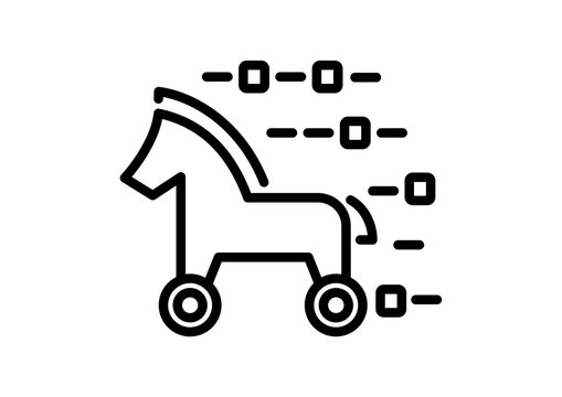 Trojan Horse Icon Representing Digital Security Threat Concept