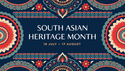 Decorative mandala pattern greeting card for South Asian Heritage Month event © vectyx2