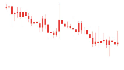 Obraz premium Red Falling Stock Market Chart Arrow Isolated on Transparent Background, Financial Loss Graph, Trading Decline and Investment Downtrend Illustration