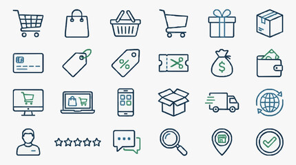 Fototapeta premium E-commerce and Shopping Icons Set