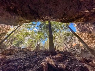 Looking out from the Entrance to Malazamanga Cave, Tsimanampetsotsa National Park, Madagascar © Guy Bryant