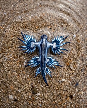 Blue Dragon Sea Slug (Glaucus atlanticus) - Masterpiece Ocean Wildlife.
