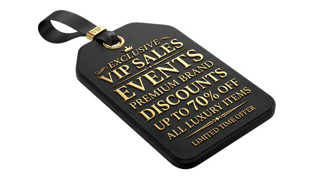 Luxurious 3D Promotional Tag Isolated On Solid White Background
