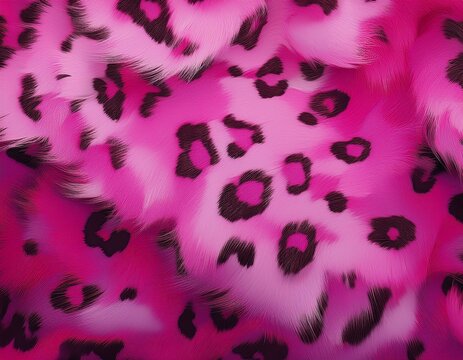 pink leopard print fur background