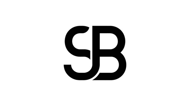 Sb Monogram Silhouette Black Lettering On White Background