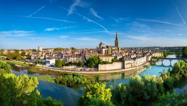 panoramic view of poitiers city landscape france