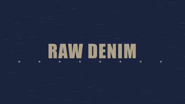 Raw denim minimalist motion title animation for fashion and apparel branding 4k clothing textile