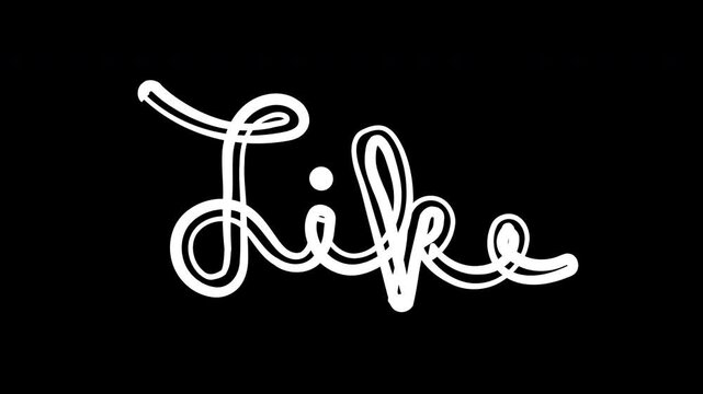 Like hand lettering font logo shake illustration alpha transparent white line Facebook social media