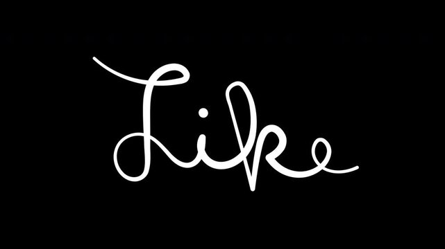 Like hand lettering font logo shake illustration alpha transparent white line Facebook social media