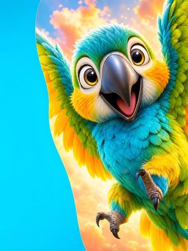 Colorful macaw close-up with vibrant plumage