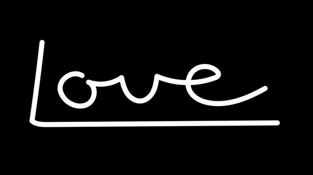 love lettering animation alpha transparent oneline 