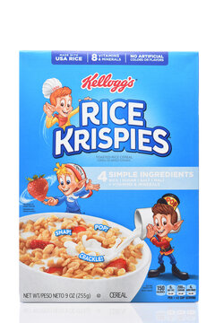 IRVINE, CALIFORNIA - 4 JULY 2026: A box of Kelloggs Rice Krispies breakfast cereal.