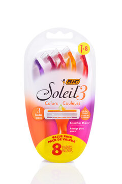 IRVINE, CALIFORNIA - 3 JULY 2026: A package of Bic Soleil 3 Razors.