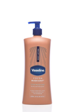 IRVINE, CALIFORNIA - 4 JULY 2026: A bottle of Vaseline Cocoa Radiant Body Lotion.