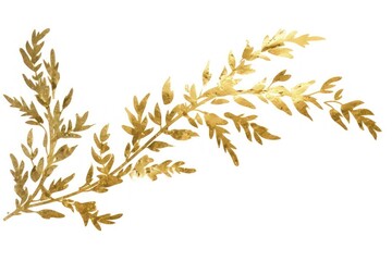 Fototapeta premium Rosemary herbs branch plant leaf gold.