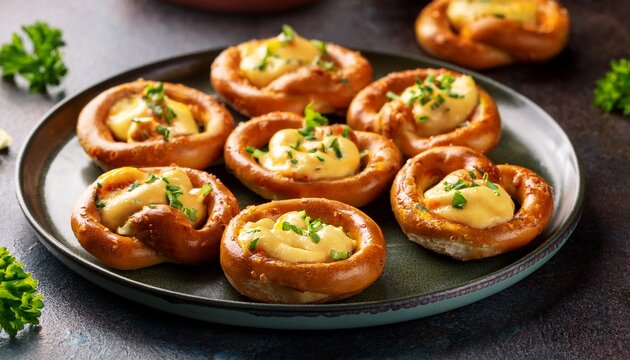 queso stuffed pretzel bites