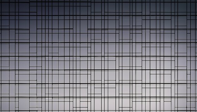 a grayscale geometric pattern of intersecting black lines and squares on a gradient background