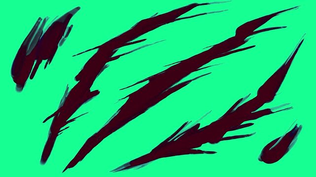 Stylized transition with hand-drawn beast claw marks. Stock animation with a hunting predator concept in 4K for scene transition.