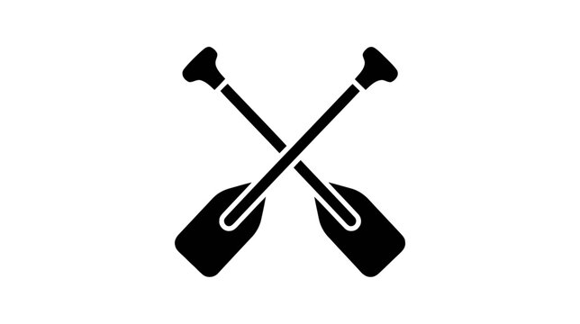 Vector illustration of crossed stand up paddle board paddles icon on a transparent background