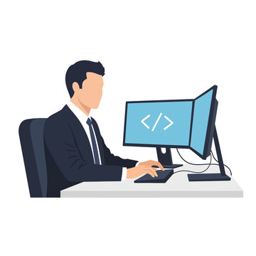 Modern Software Developer Workstation Featuring Laptop with Source Code on Screen, Mechanical Keyboard, and Ergonomic Mouse on a Clean Professional Office Desk Surface.