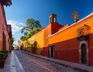 Obraz premium captivating colonial architecture and colorful streets of san miguel de allende showcasing the charm of mexico s cultural heritage and vibrant travel destinations