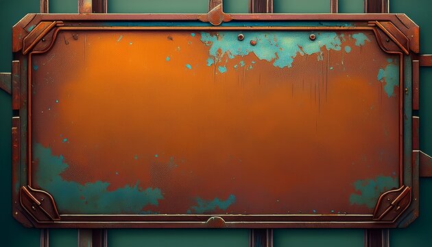 an empty rusty metal sign
