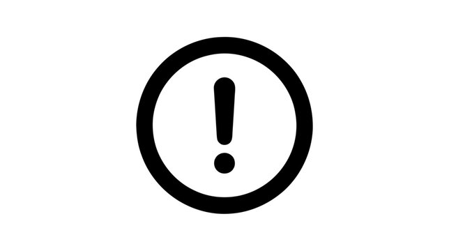Vector illustration of exclamation mark icon inside a circle on a transparent background