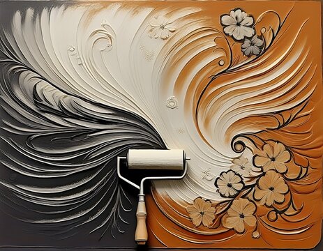 linocutting paint roller texture