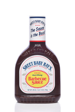 IRVINE, CALIFORNIA - 4 JULY 2026: A 28 ounce bottle of Sweet Baby Rays Barbecue Sauce.