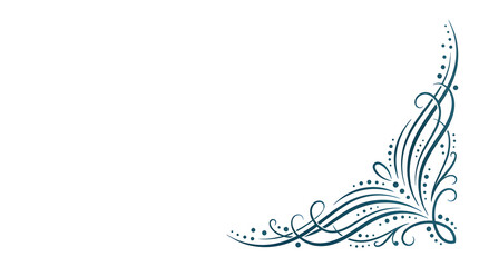 Naklejka premium Decorative corner element with abstract curved lines and elegant flourishes on a white background