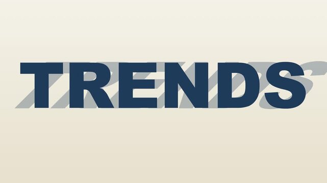 Trends text animation with dynamic shadow effect for modern business marketing and digital strategy presentations 4k
