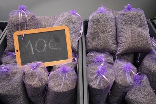 Dried lavender sachet bags in Provence, France