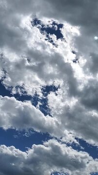Timelapse of moving clouds on a sunny but cloudy day.