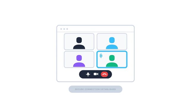Animated UI UX Concept of Video Conference Call and Meeting Completed Screen.