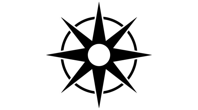 Vector illustration of compass star icon, navigation symbol, vector illustration on a transparent background