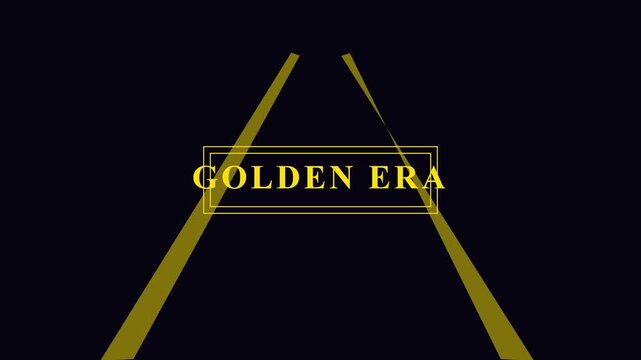 Golden era luxury motion animation 4k background, with gold typography, and geometric lines, motion background