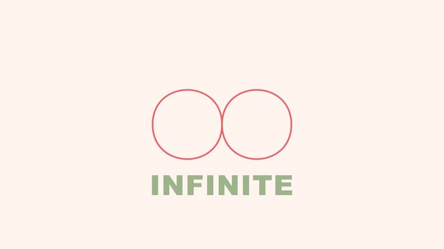 Minimalist infinite loop animation with infinity symbol and text motion 4k