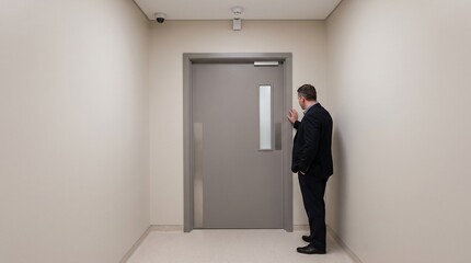 Fototapeta premium Controlled Hospital Support Room Entry Audit For Safety Compliance
