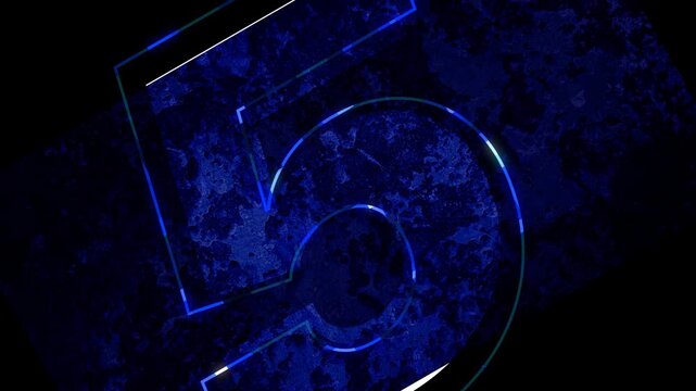 10 to 1 Countdown Timer Ten Seconds Light Glowing Edges 4K Video