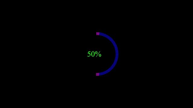 charging loading 0-100 Black background and 4k video 