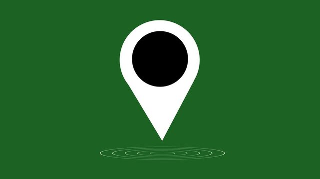 Map pointer icon set with pin symbols for navigation and location markers and 4k video 