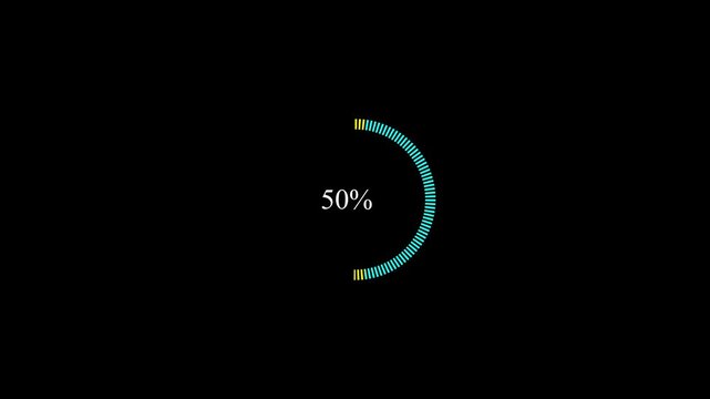 charging loading 0-100 Black background and 4k video 