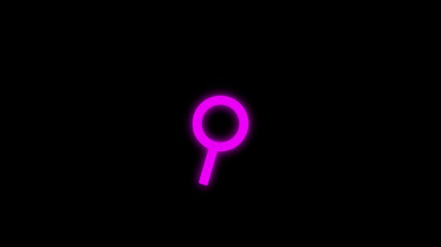 pink Magnifying Glass Search Icon Animation on Black Background Minimalist  Search Engine Button Line Art Motion Graphic Asset