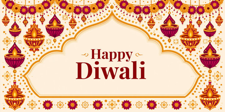 Diwali Celebration Poster, 2d flat Diwali poster, Happy Diwali, Diwali poster