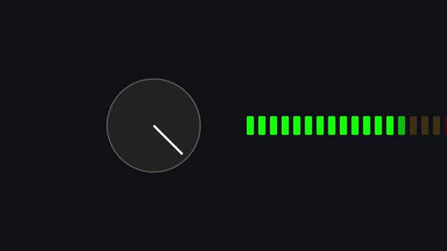 Minimalist loading bar and clock timer animation: digital progress indicator for user interface 4k digital interface