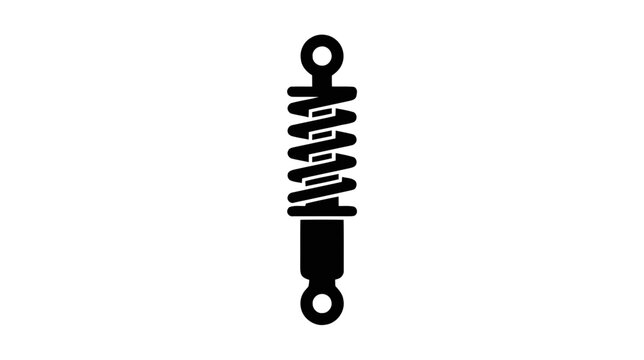 Vector illustration of shock absorber icon, suspension system symbol for automotive vehicle on a transparent background