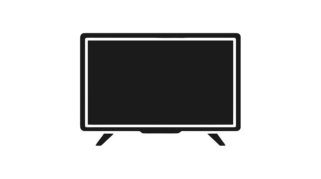 Vector illustration of modern flat screen tv icon, vector illustration of a television set on a transparent background