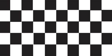 Fototapeta premium Abstract Black and White Checkerboard Background with Geometric Square Pattern