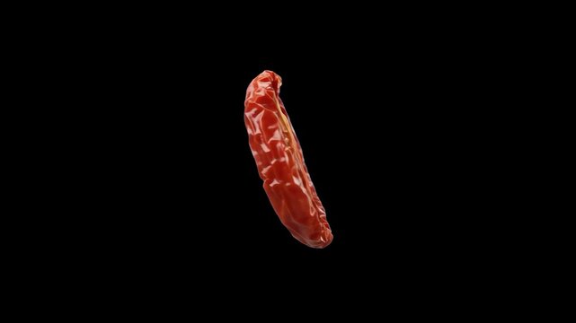 A high-quality rendering of a rich, textured sun-dried tomato isolated against a solid black background. This culinary graphic is ideal for gourmet branding, healthy food marketing, and Mediterranean-